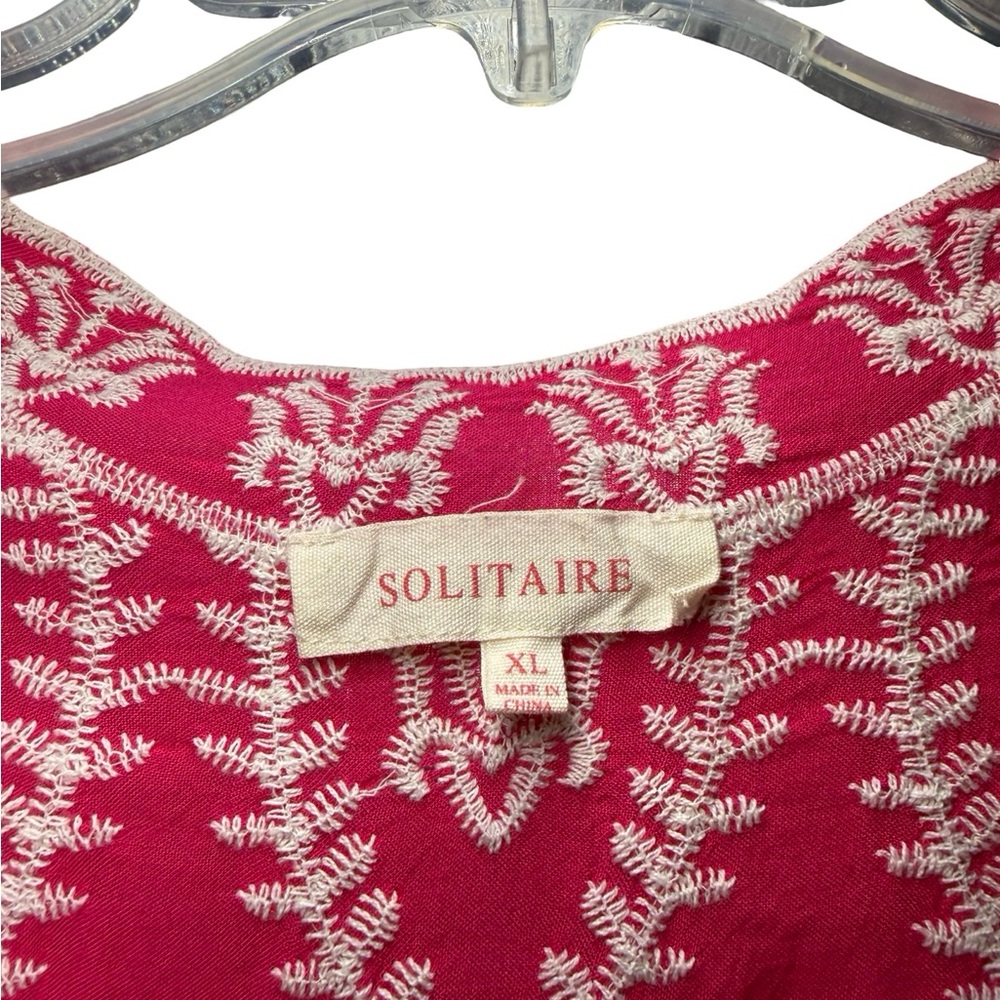 Solitaire Red And White Patterned Blouse - image 4